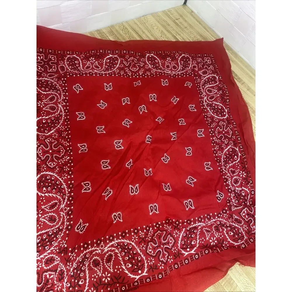 Vintage Red Paisley CRAFTED WITH PRIDE IN USA 100% Cotton Bandana 20” Square